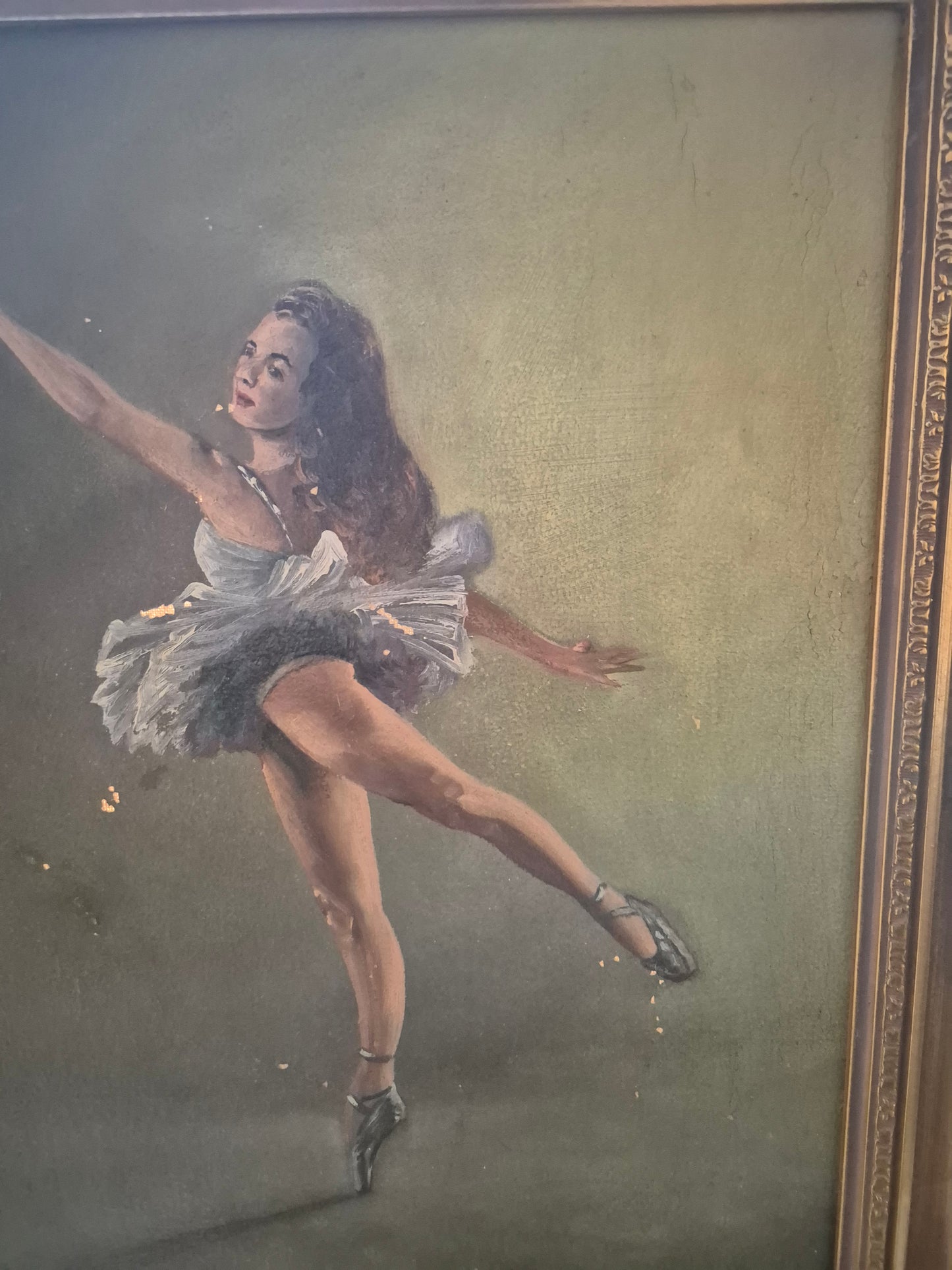 Ölgemälde Ballerina im Rampenlicht Roel Dozeman (XX) Handsigniert