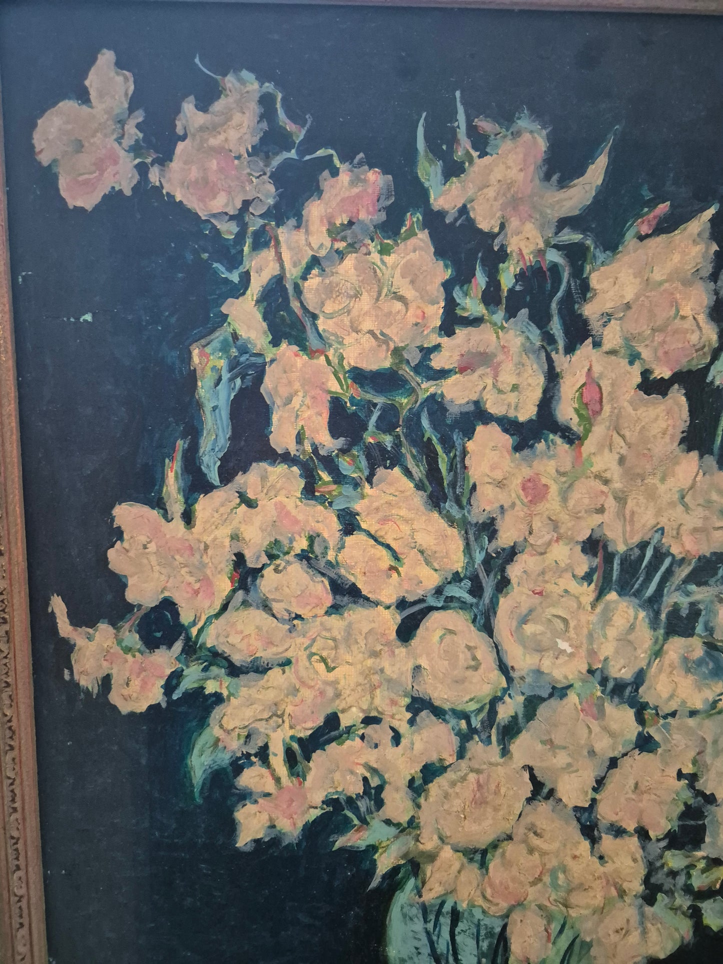 Ölgemälde Weiße Rosen nach Vincent van Gogh von Welck (1982)