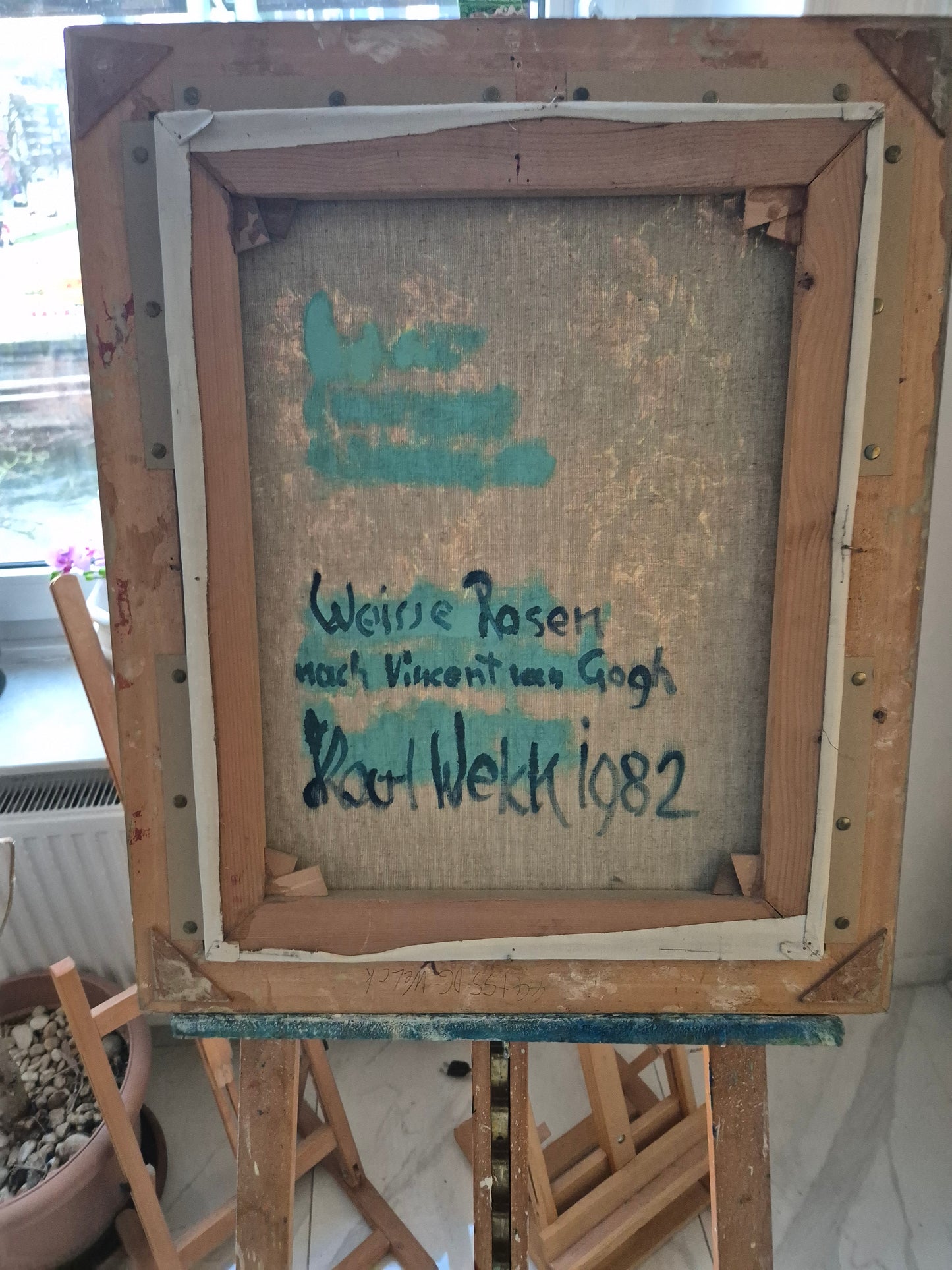 Ölgemälde Weiße Rosen nach Vincent van Gogh von Welck (1982)