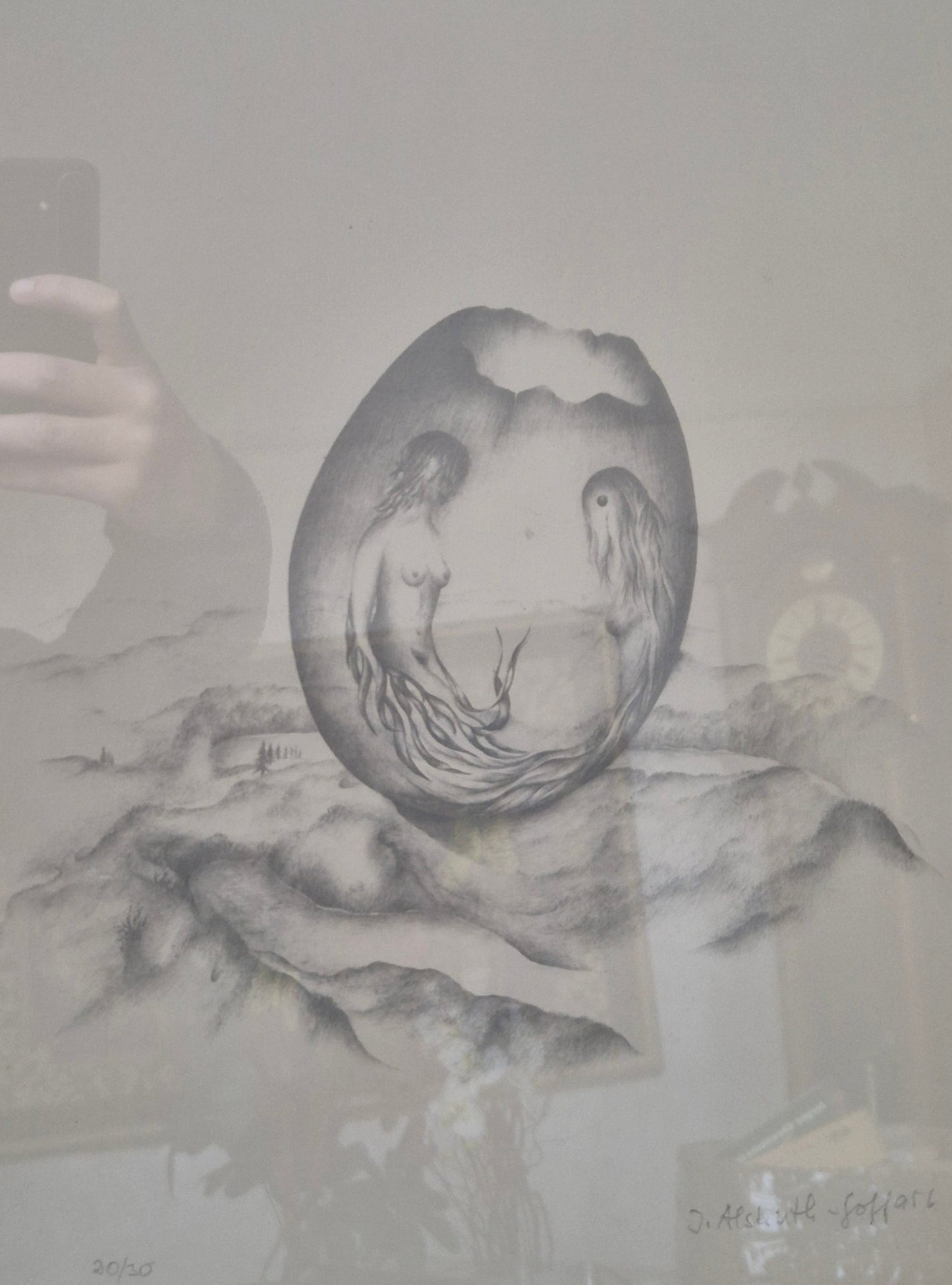 Lithographie Surrealismus Handsigniert und Nummeriert 20/30