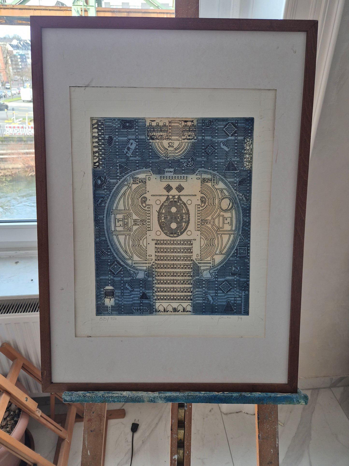 Farbradierung Modellabbildung Handsigniert und Nummeriert R. Franke (1994)