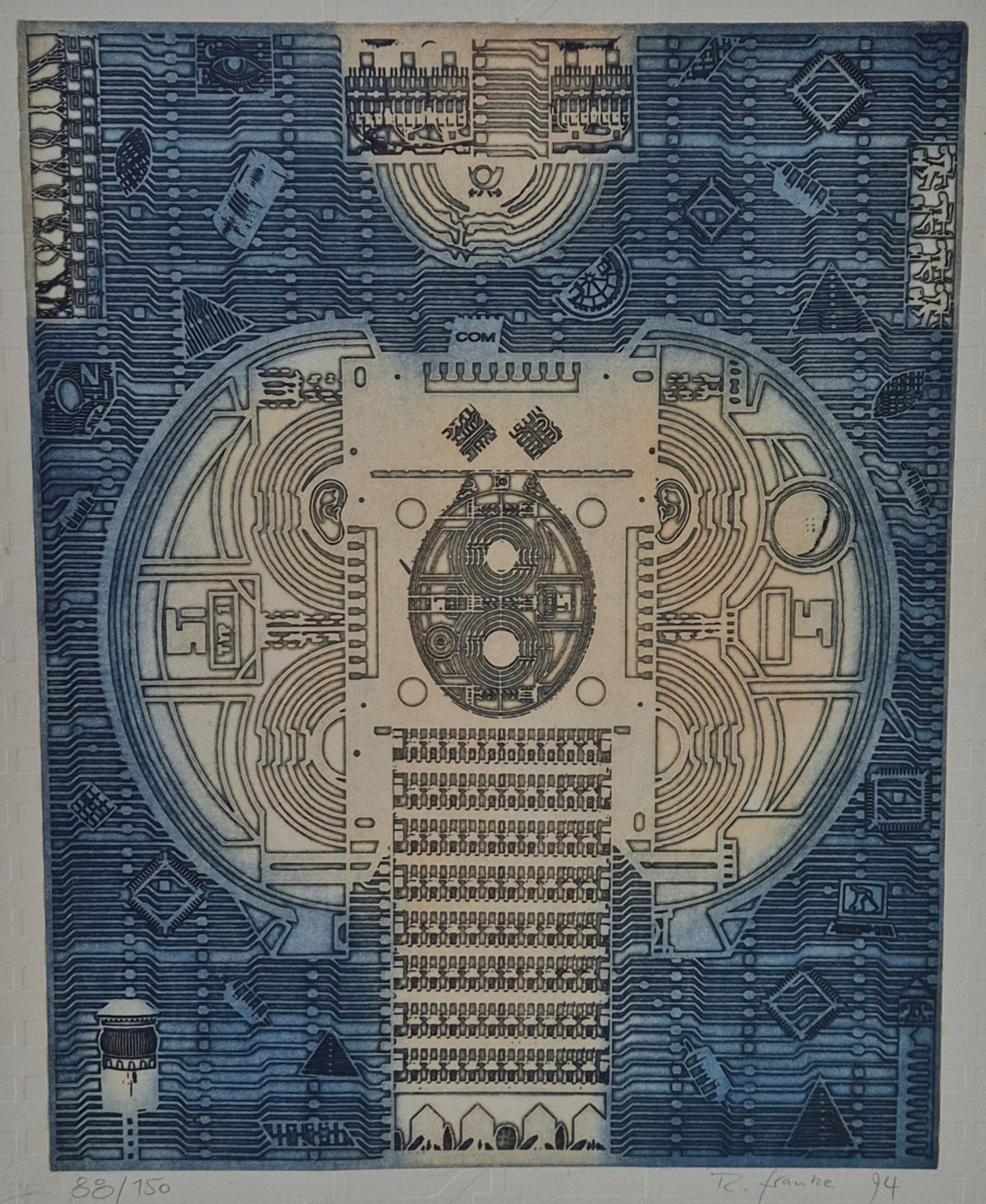 Farbradierung Modellabbildung Handsigniert und Nummeriert R. Franke (1994)