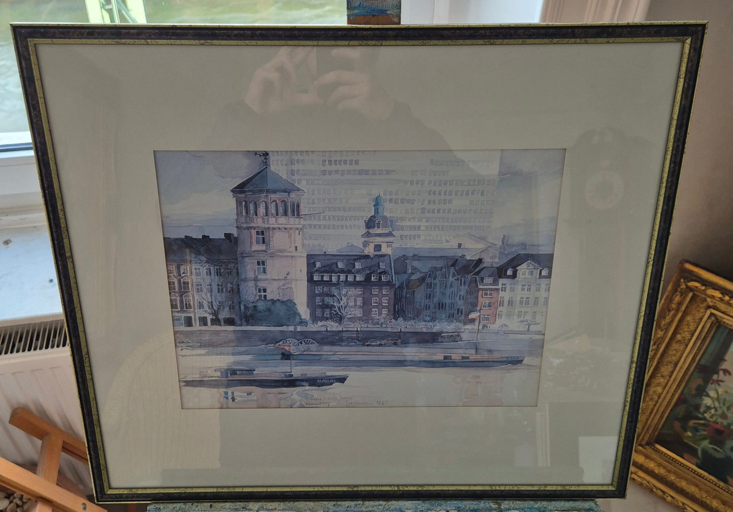 Düsseldorfer Schule (XX) Aquarellmalerei Alter Schlossturm Düsseldorf