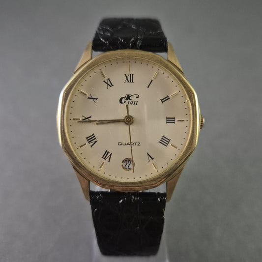 Elegante GK 1911 Herrenarmbanduhr – Klassisches Design mit römischen Ziffern