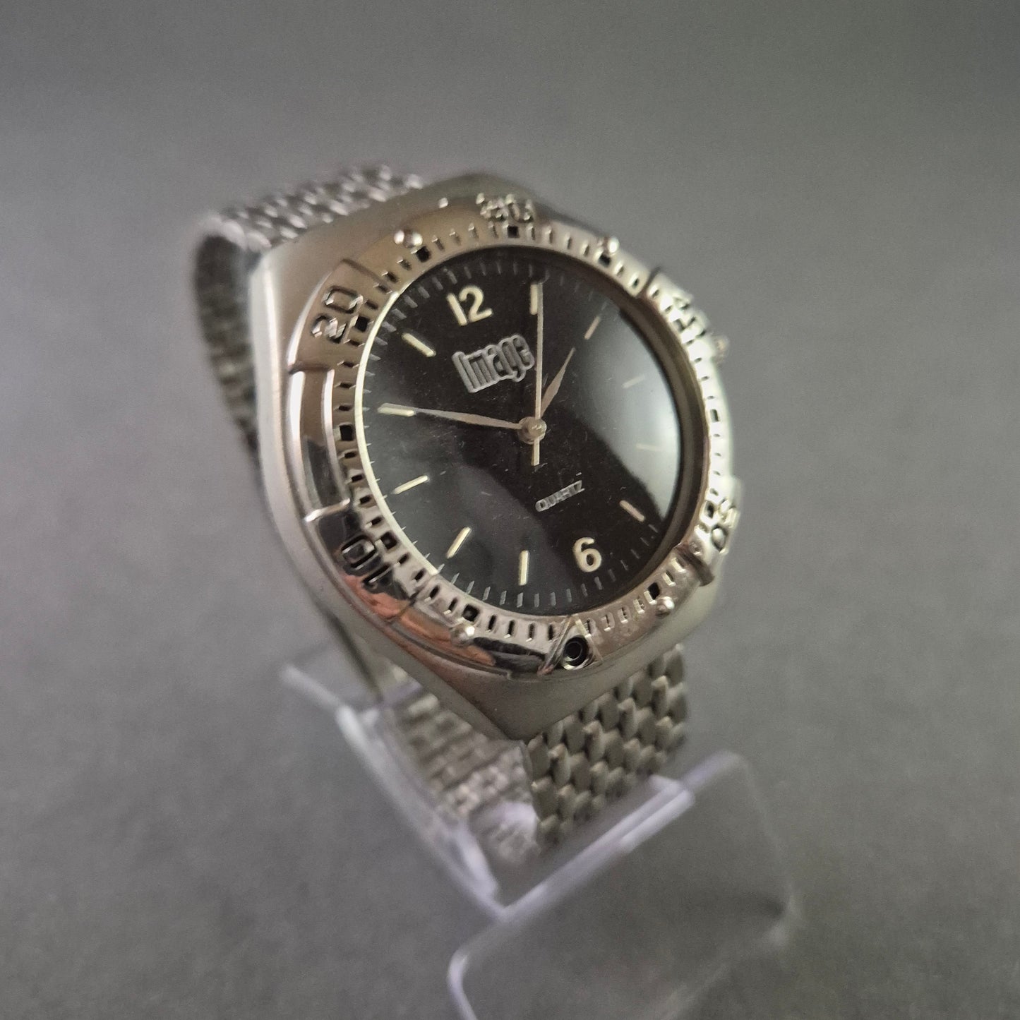 Sportliche Image Herrenarmbanduhr – Edelstahl mit drehbarer Lünette