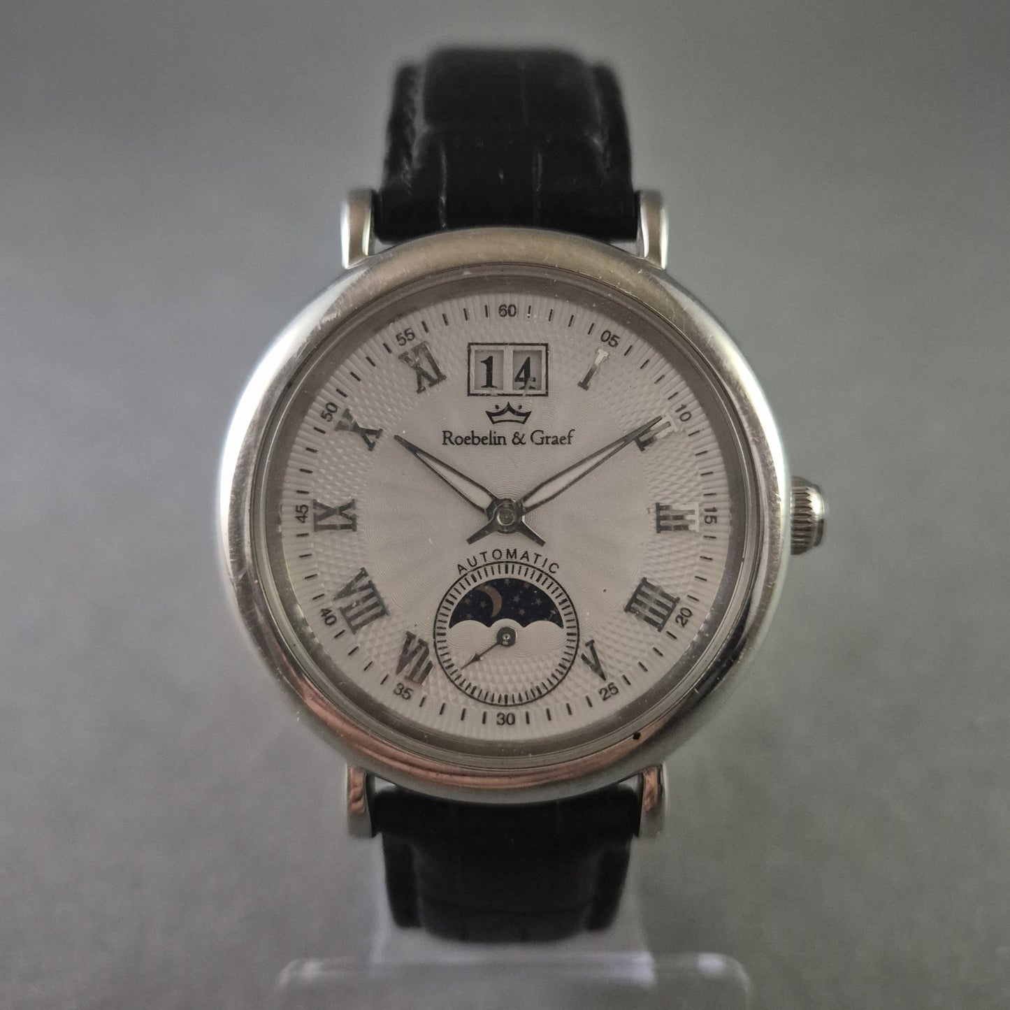 Elegante Roebelin & Graef Automatik Herrenuhr – Mondphase & Datumsanzeige