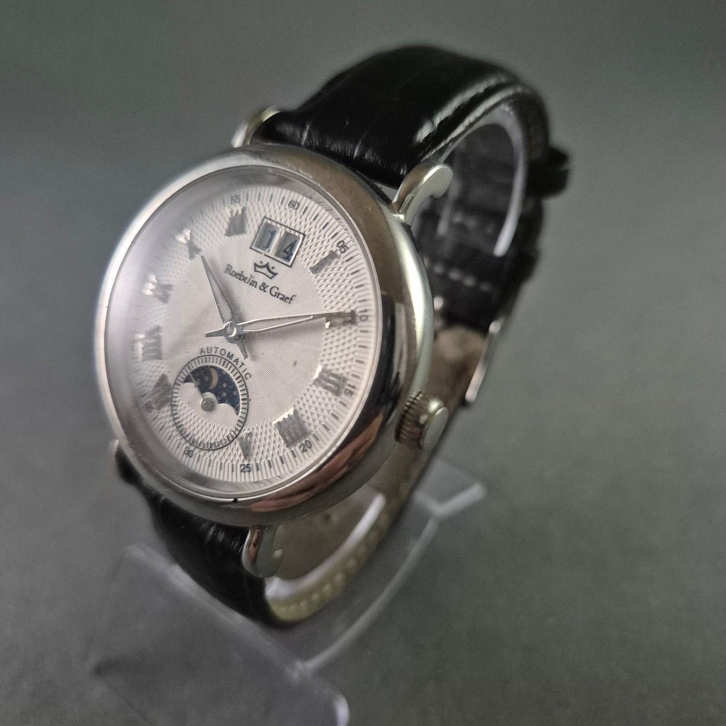 Elegante Roebelin & Graef Automatik Herrenuhr – Mondphase & Datumsanzeige