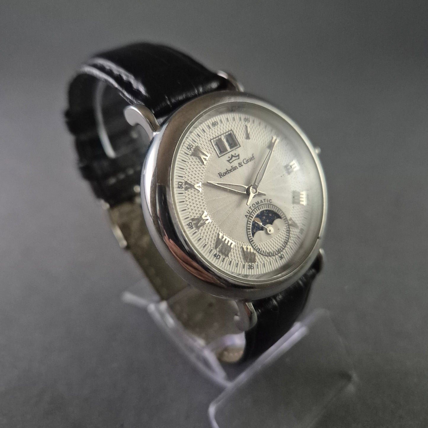 Elegante Roebelin & Graef Automatik Herrenuhr – Mondphase & Datumsanzeige