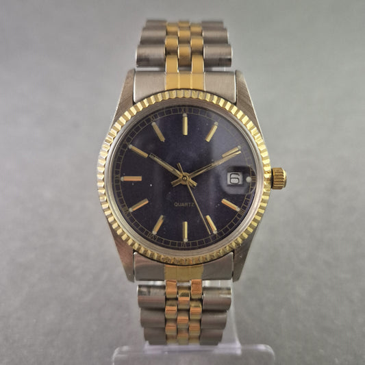 Elegante Zweifarbige Herrenarmbanduhr – Klassisches Design mit Edelstahlarmband