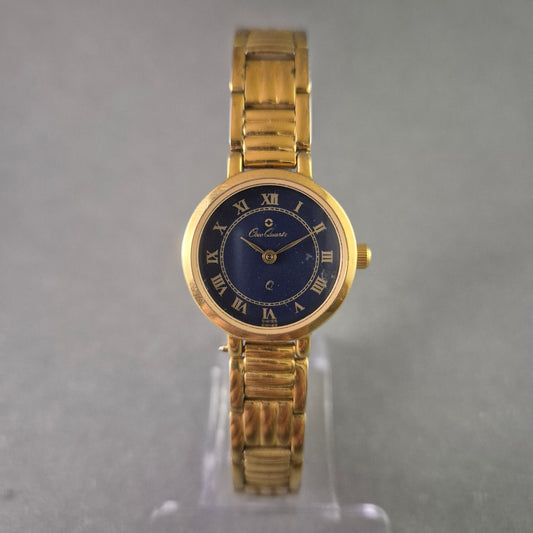 Elegante Damenarmbanduhr von Charle Coutier – Gold-Blaues Design