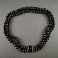 Antike schwarze Glasperlenkette – Eleganter Vintage-Schmuck