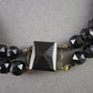 Antike schwarze Glasperlenkette – Eleganter Vintage-Schmuck
