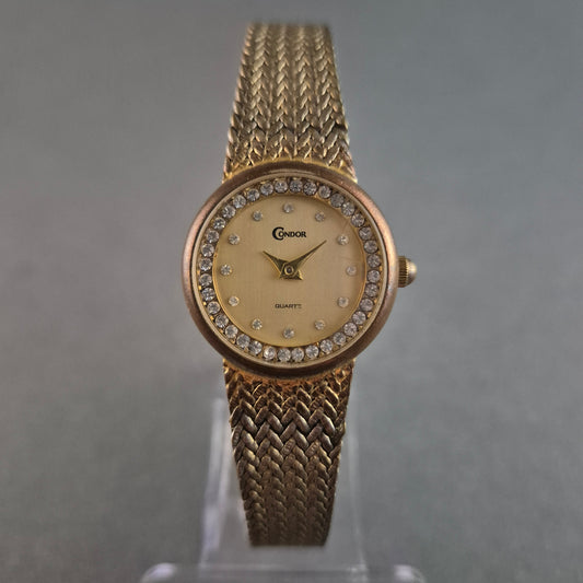 Condor Damenarmbanduhr – Eleganter Vintage-Stil mit Strassbesatz