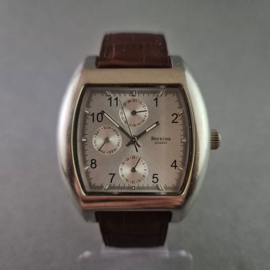 Elegante Bernina Herrenarmbanduhr – Klassischer Chronograph mit Lederarmband