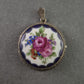 Antiker 800er Silber-Medaillon-Anhänger mit handbemalter Emaille