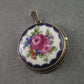 Antiker 800er Silber-Medaillon-Anhänger mit handbemalter Emaille