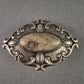Antike Silberbrosche mit Naturstein – Elegantes Jugendstil-Design