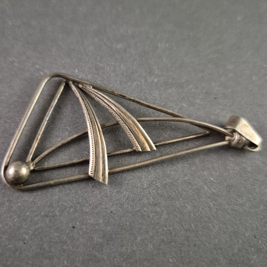 Geometrischer Vintage-Anhänger aus Silber