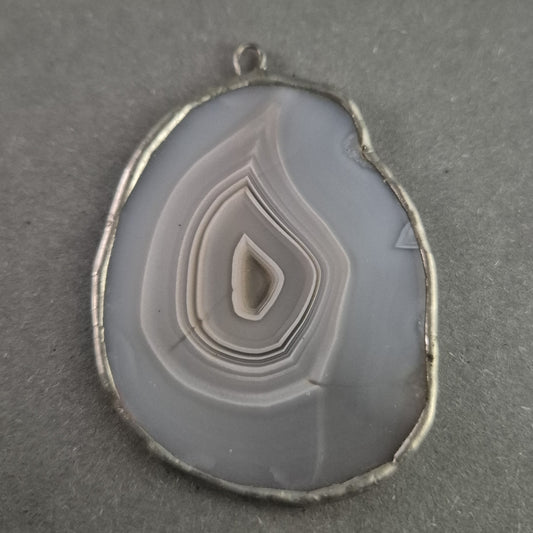 Einzigartiger Vintage-Achat-Anhänger – Natürliche Schönheit in Silberfassung