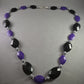 Elegante Statement-Halskette – Facettierte Perlen in Schwarz & Violett