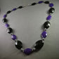 Elegante Statement-Halskette – Facettierte Perlen in Schwarz & Violett