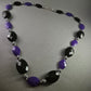 Elegante Statement-Halskette – Facettierte Perlen in Schwarz & Violett