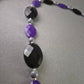 Elegante Statement-Halskette – Facettierte Perlen in Schwarz & Violett