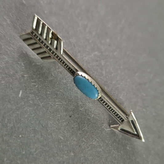 925 Sterling Silber Brosche in Pfeilform – Mit echtem Türkis