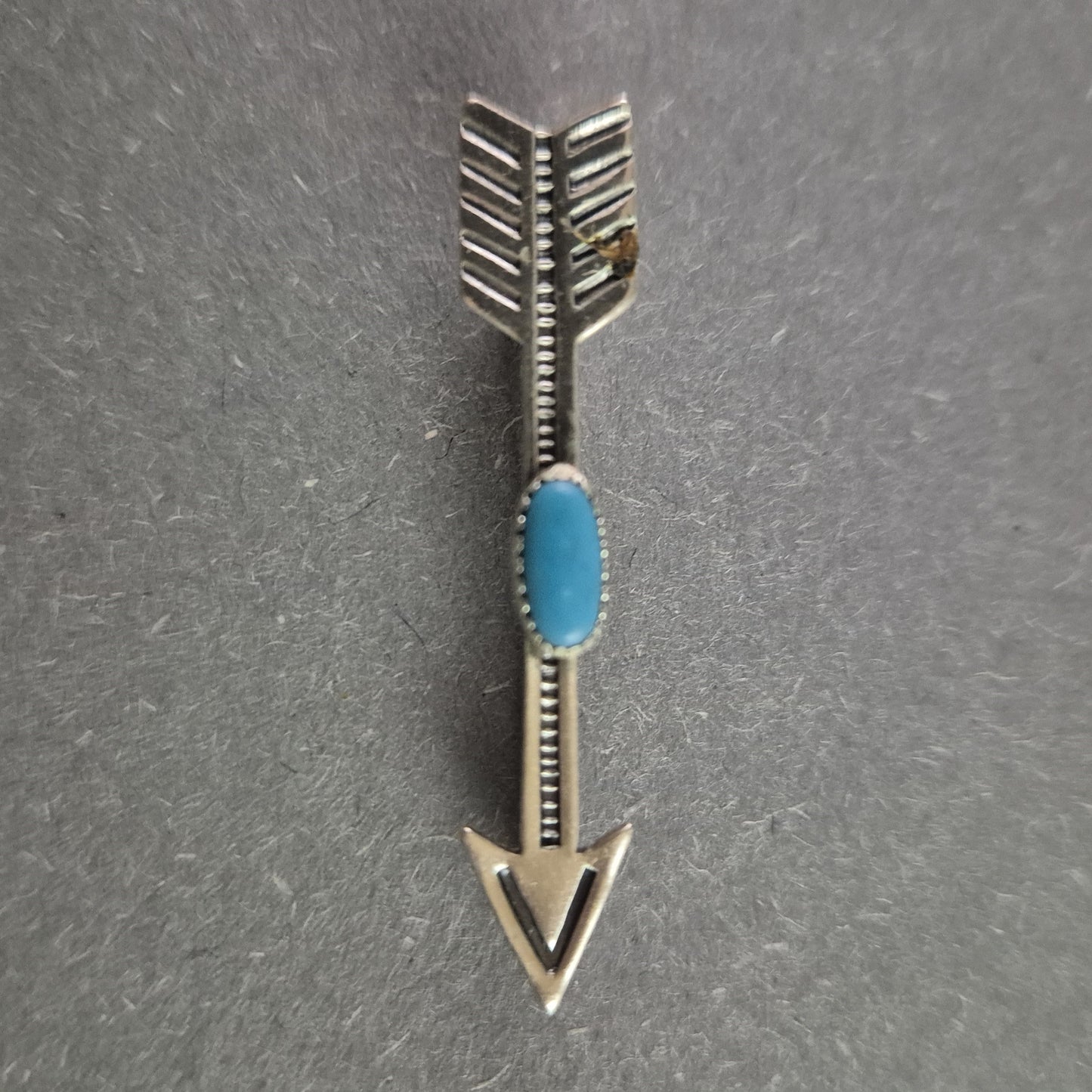 925 Sterling Silber Brosche in Pfeilform – Mit echtem Türkis