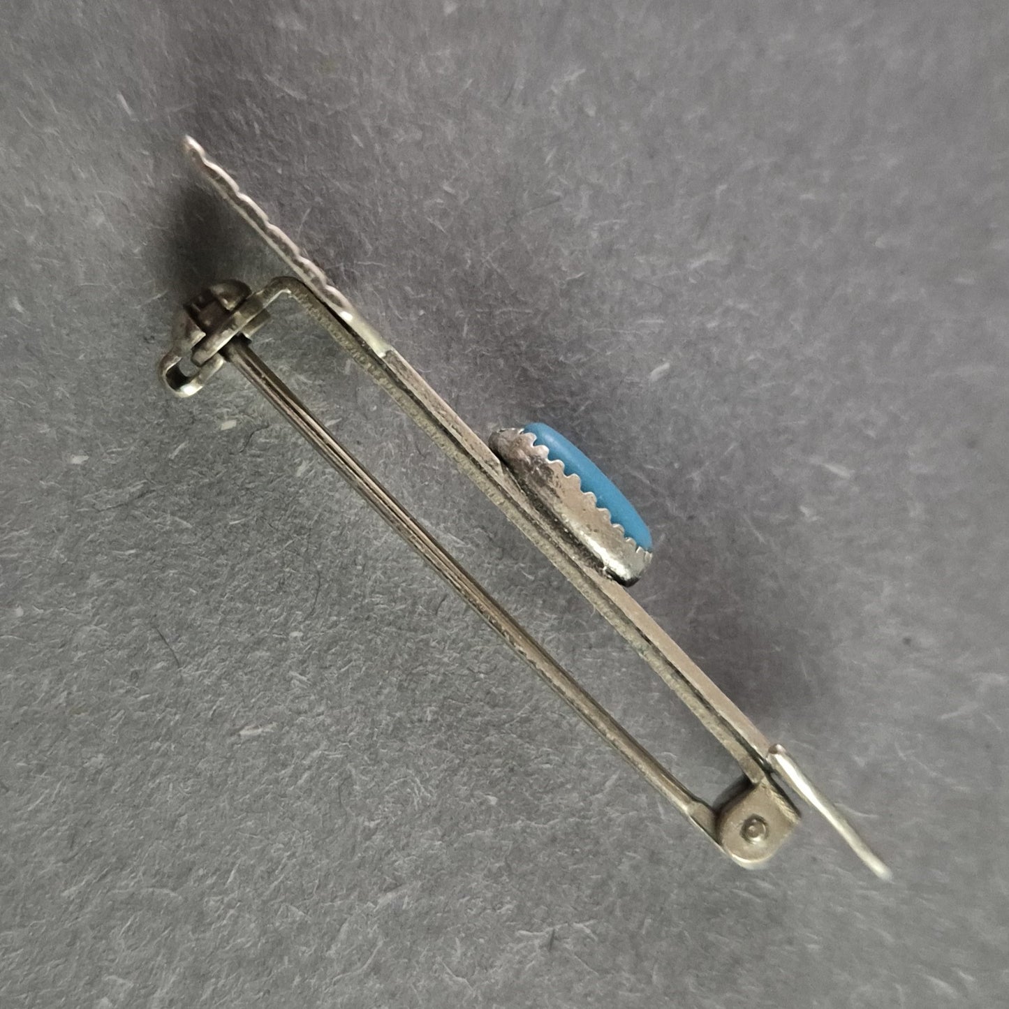 925 Sterling Silber Brosche in Pfeilform – Mit echtem Türkis