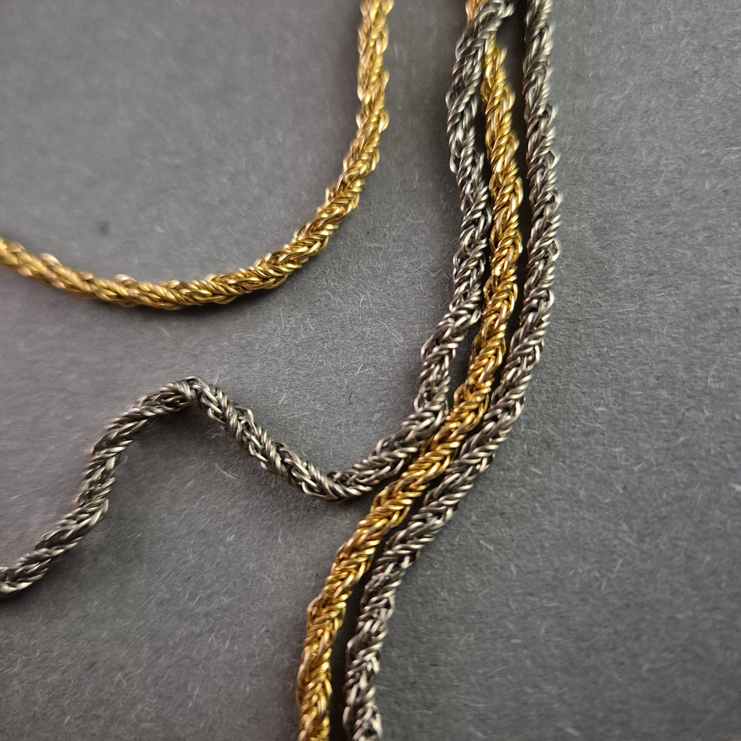 Vintage Mehrreihige Kette – Elegante Bicolor Optik in Gold & Silber