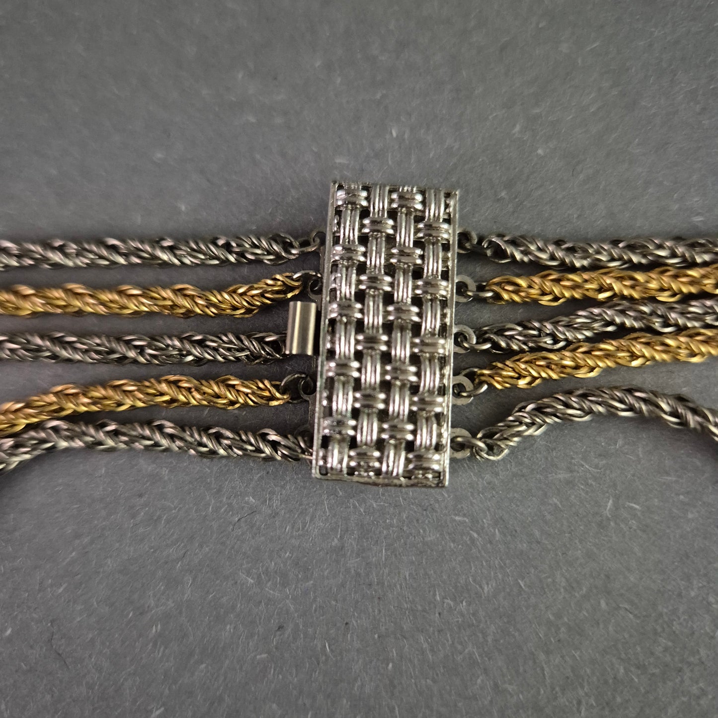 Vintage Mehrreihige Kette – Elegante Bicolor Optik in Gold & Silber