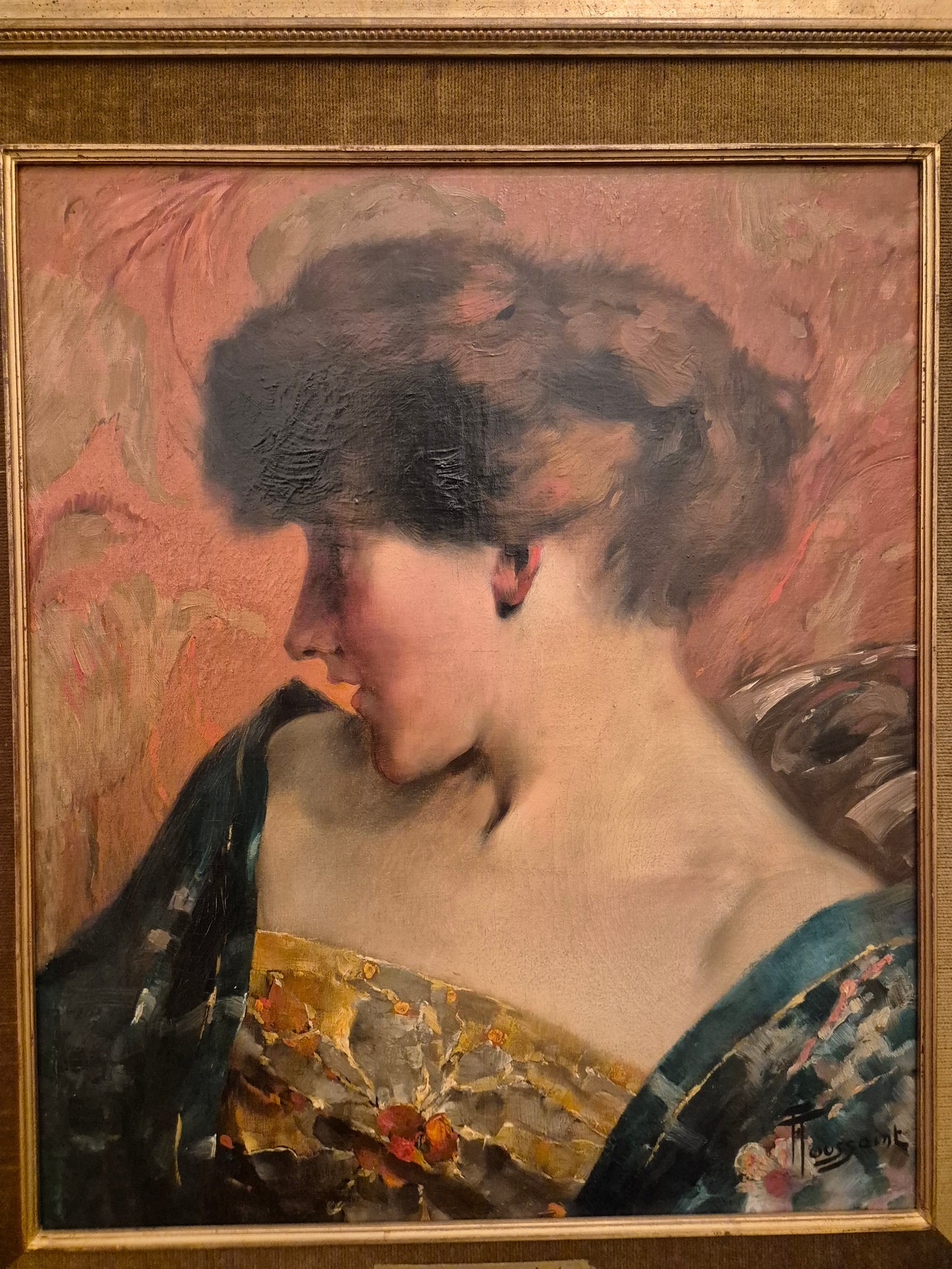 Fernand Toussaint (1873-1956) Ölgemälde Art Deco Jugendstil Portait