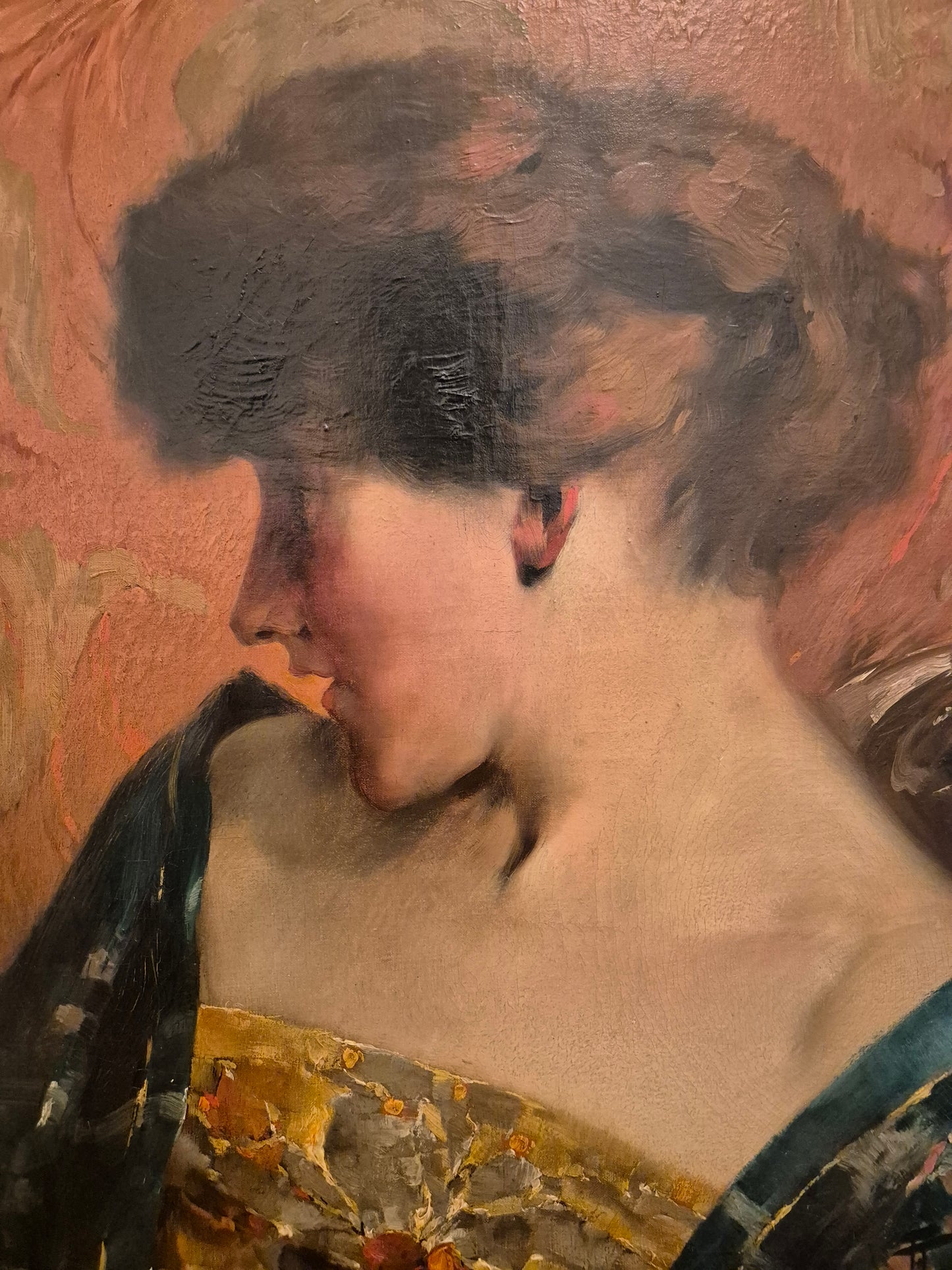 Fernand Toussaint (1873-1956) Ölgemälde Art Deco Jugendstil Portait