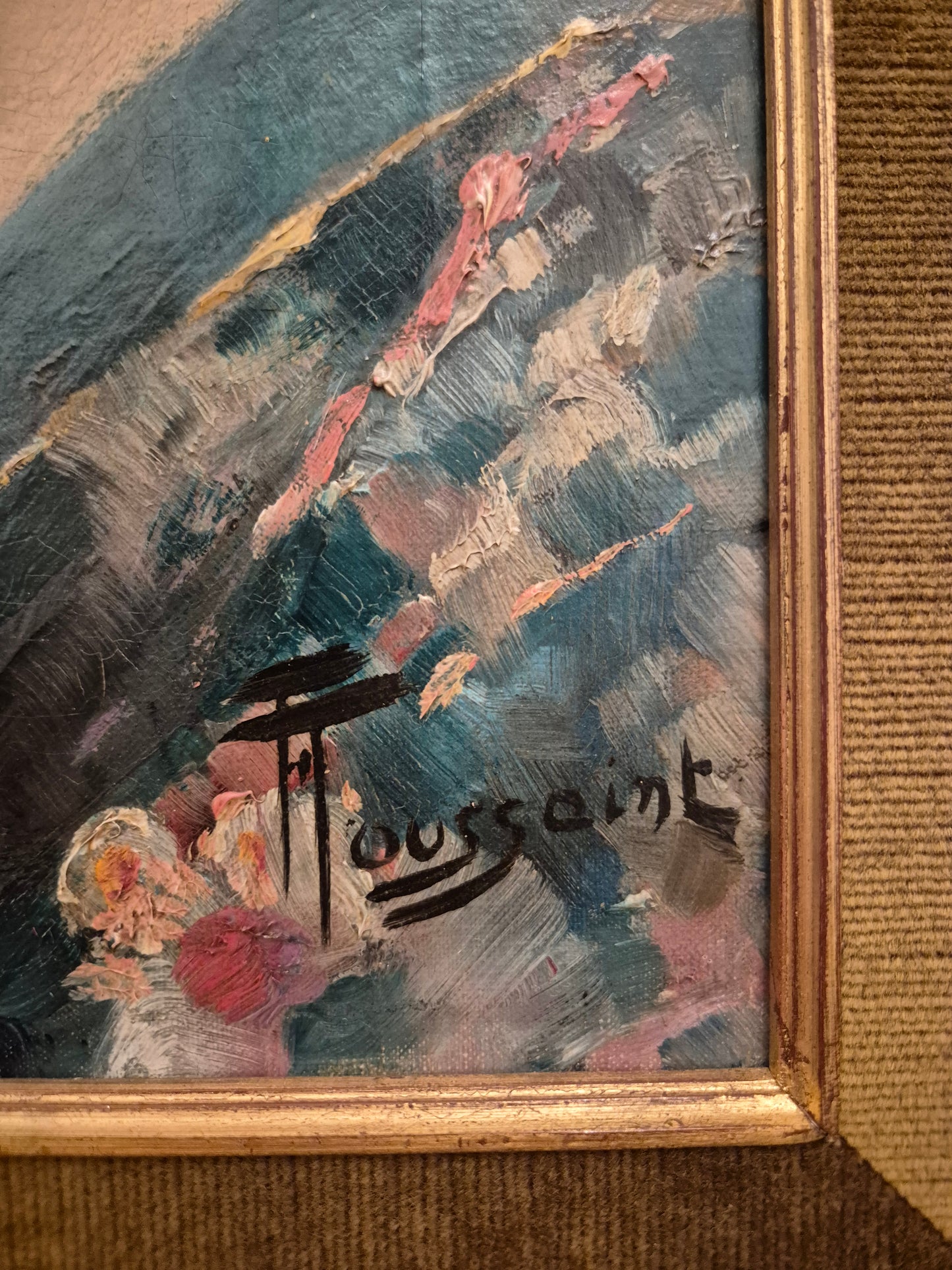 Fernand Toussaint (1873-1956) Ölgemälde Art Deco Jugendstil Portait