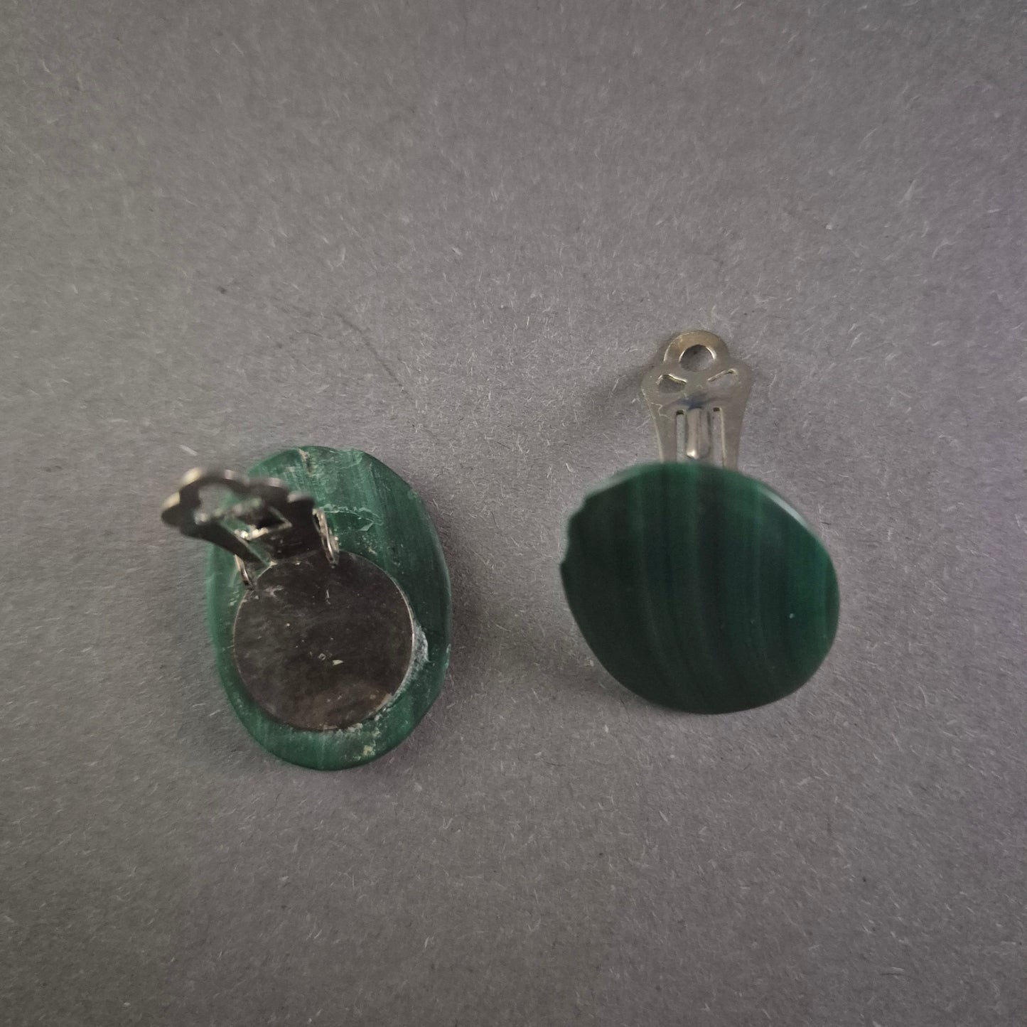 Vintage Malachit-Ohrclips – Elegante grüne Schönheit