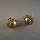 Vintage Ohrclips im Antik-Design – Messinglook mit Noppenstruktur