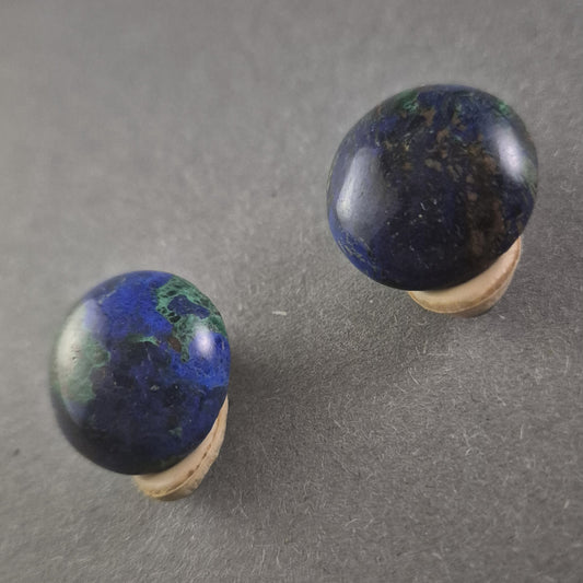 Vintage Azurit-Malachit Ohrclips – Edle Natursteine in zeitlosem Design