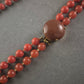Vintage Rotkorallen-Kette – Zweireihiges Design mit klassischem Verschluss