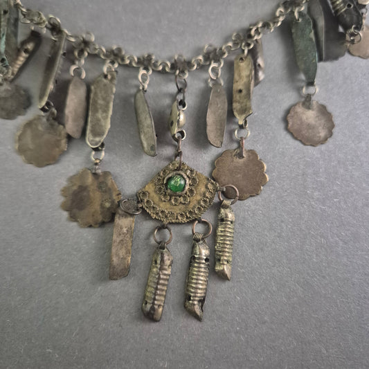 Antike marokkanische Silberkette – Handgefertigtes Nomaden-Schmuckstück