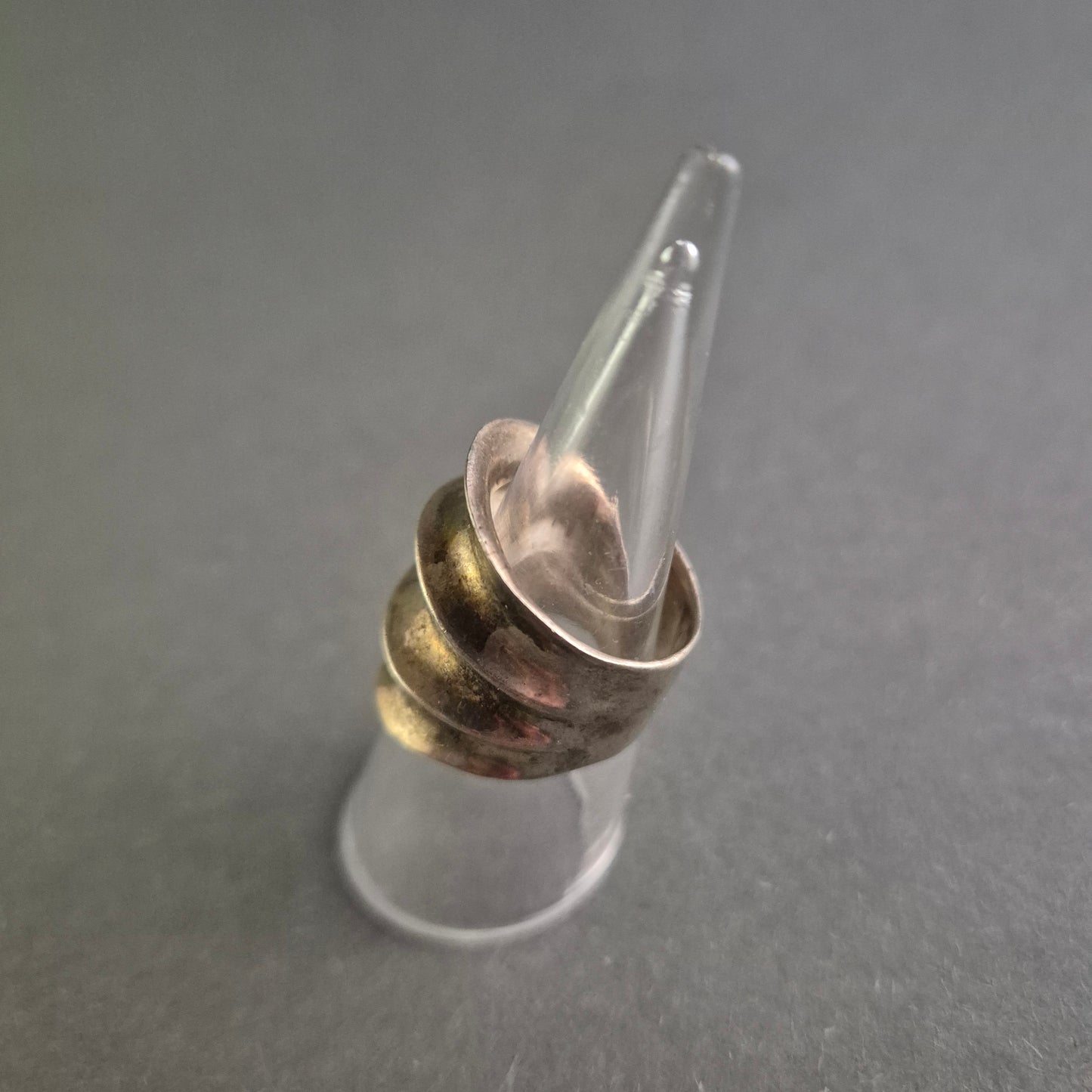 Vintage Silberring – Breites, Geschwungenes Design mit Patina