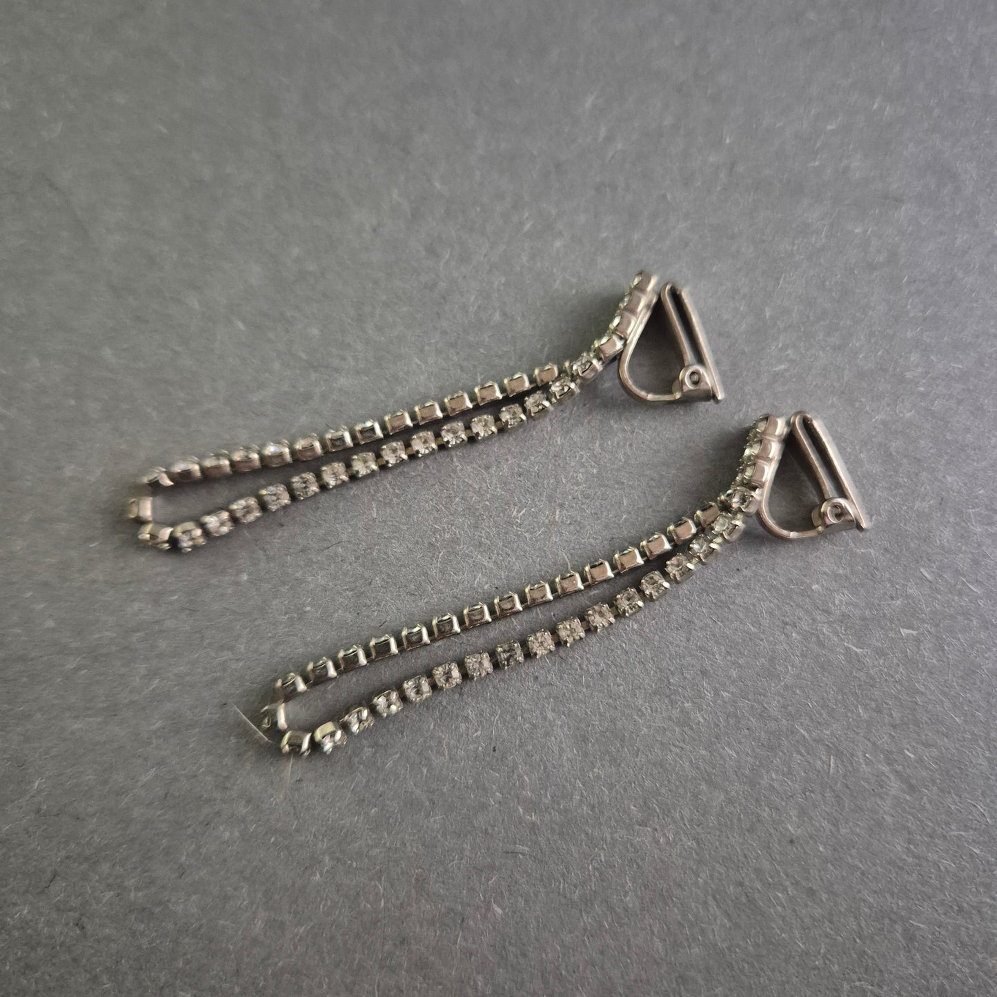 Elegante Vintage Strass-Ohrclips – Glänzende Zweireihige Designs