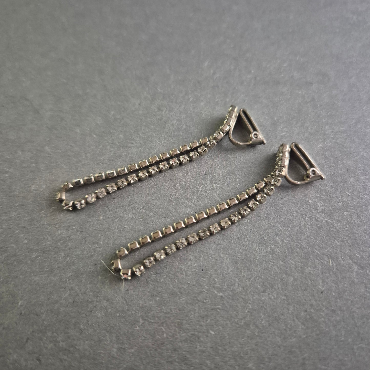 Elegante Vintage Strass-Ohrclips – Glänzende Zweireihige Designs