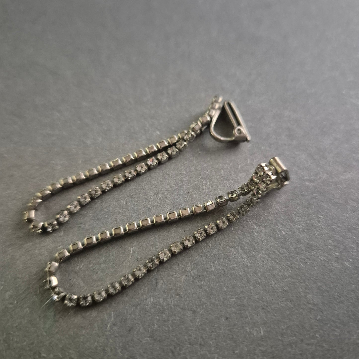 Elegante Vintage Strass-Ohrclips – Glänzende Zweireihige Designs