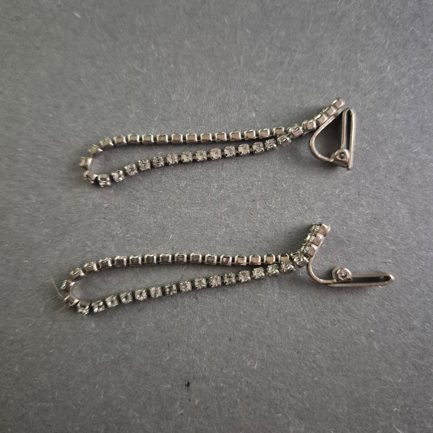 Elegante Vintage Strass-Ohrclips – Glänzende Zweireihige Designs