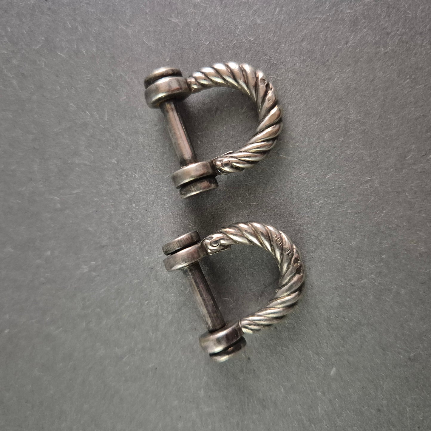 Vintage Sterling Silber Manschettenknöpfe – Elegantes Tau-Design