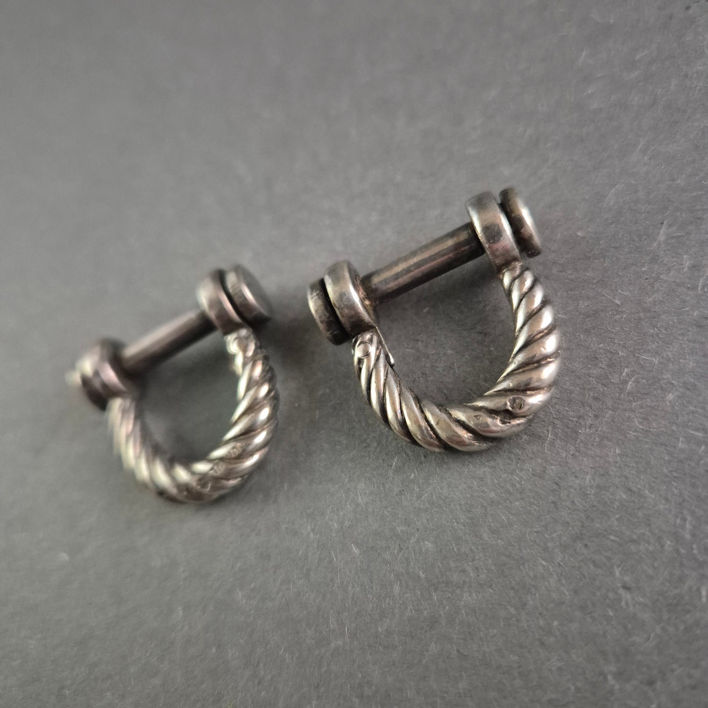 Vintage Sterling Silber Manschettenknöpfe – Elegantes Tau-Design