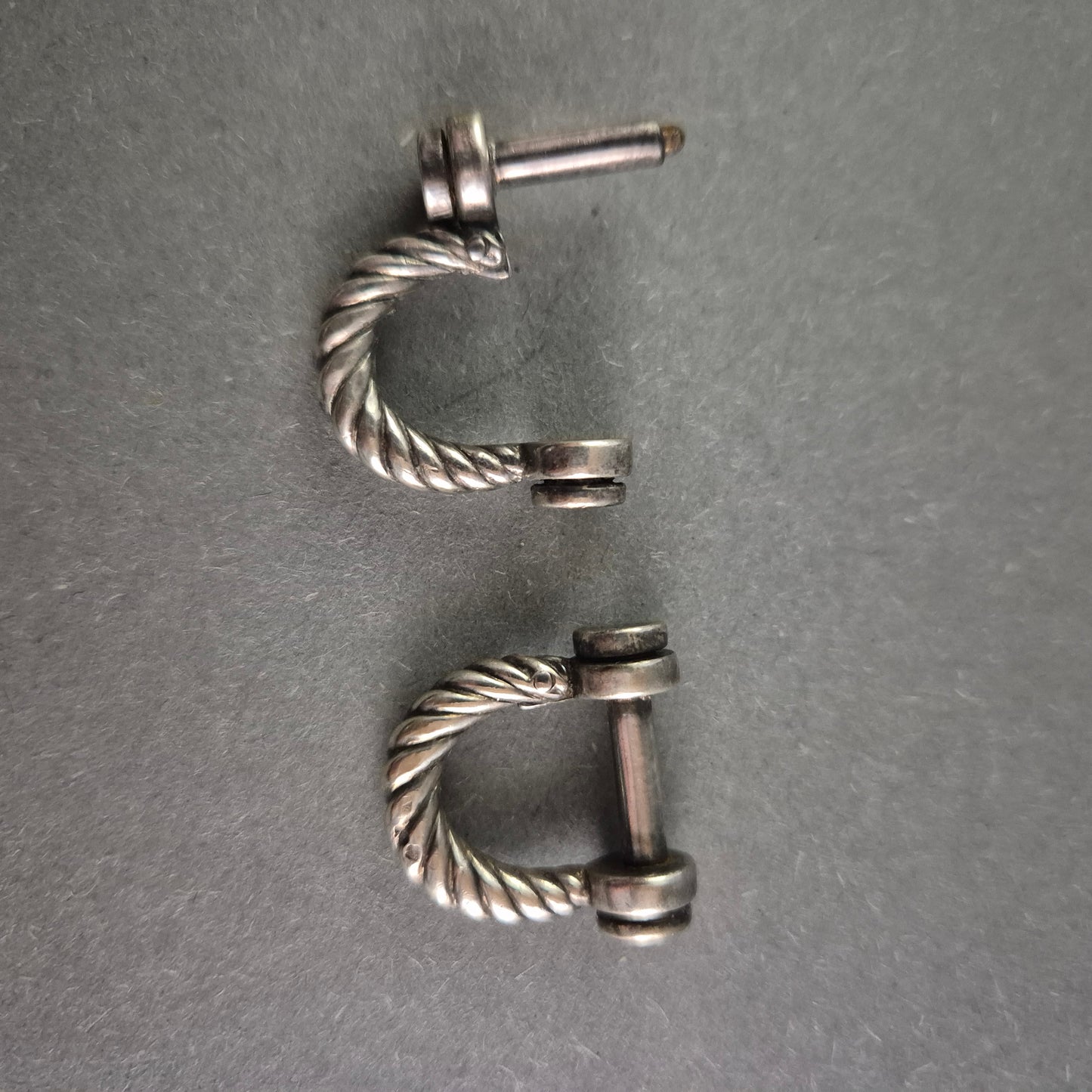 Vintage Sterling Silber Manschettenknöpfe – Elegantes Tau-Design