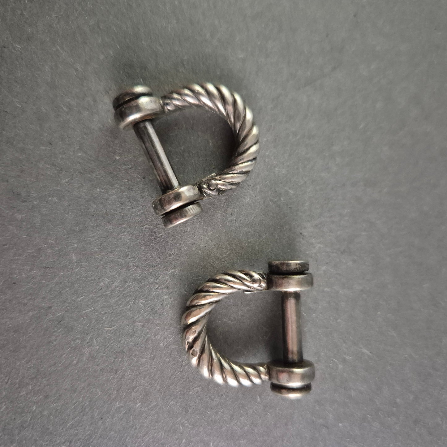 Vintage Sterling Silber Manschettenknöpfe – Elegantes Tau-Design