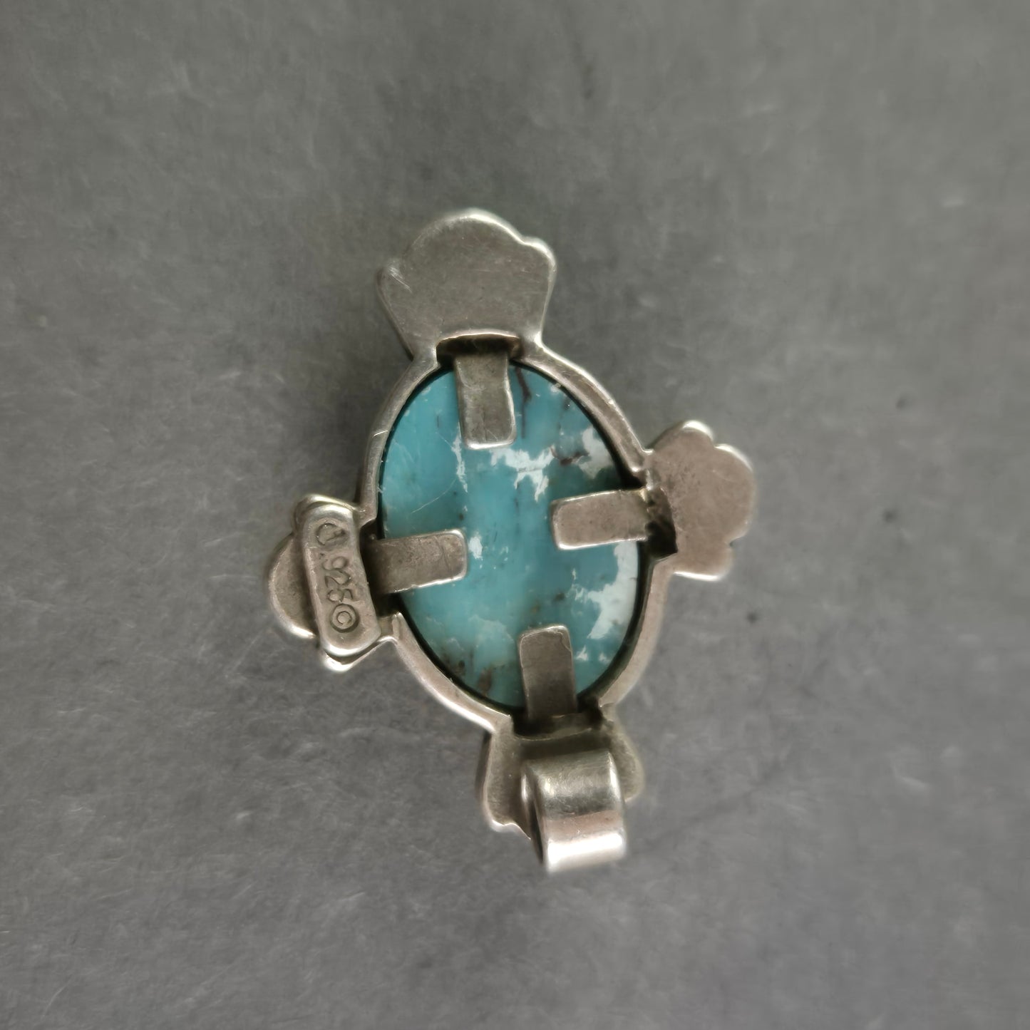 Vintage Sterling Silber Anhänger mit Türkis – Exquisite Handwerkskunst